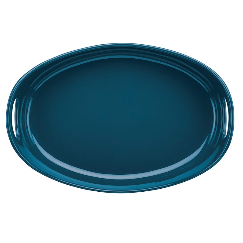 Rachael Ray Ceramics Bubble and Brown Oval Baker Set, 2-Piece, Marine Blue - Image 2